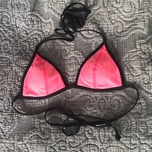 Hot pink triangle bikini top